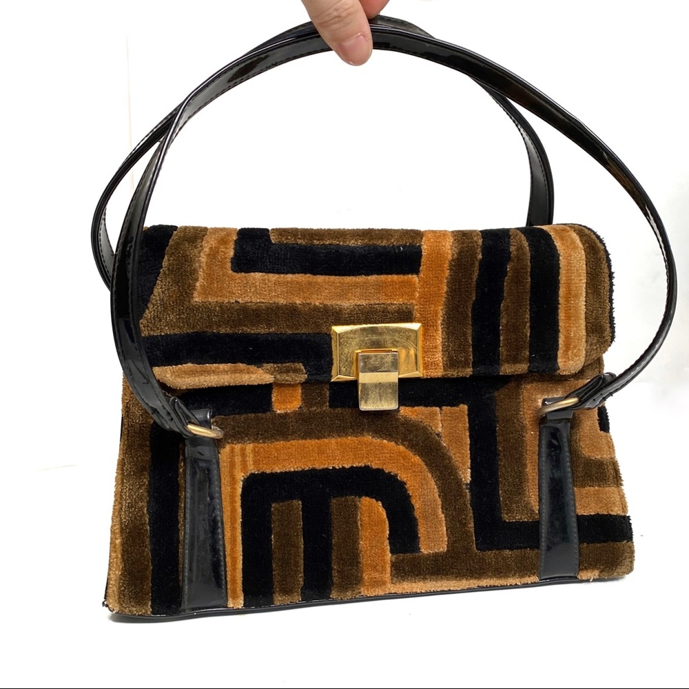 Vintage Meyers Art Deco Carpet Bag